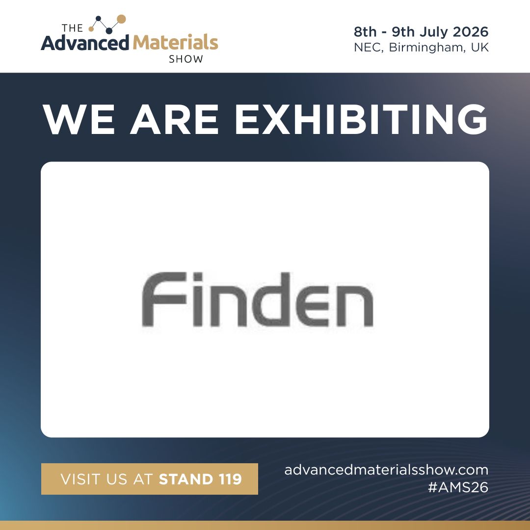 Graphic with words We are exhibiting at the Advanced Materials Show
